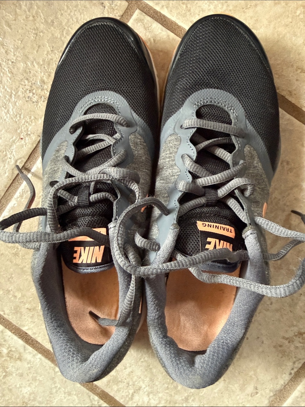 Nike Black and Gray Training Sneakers with Orange Highlights - Picture 5 of 5